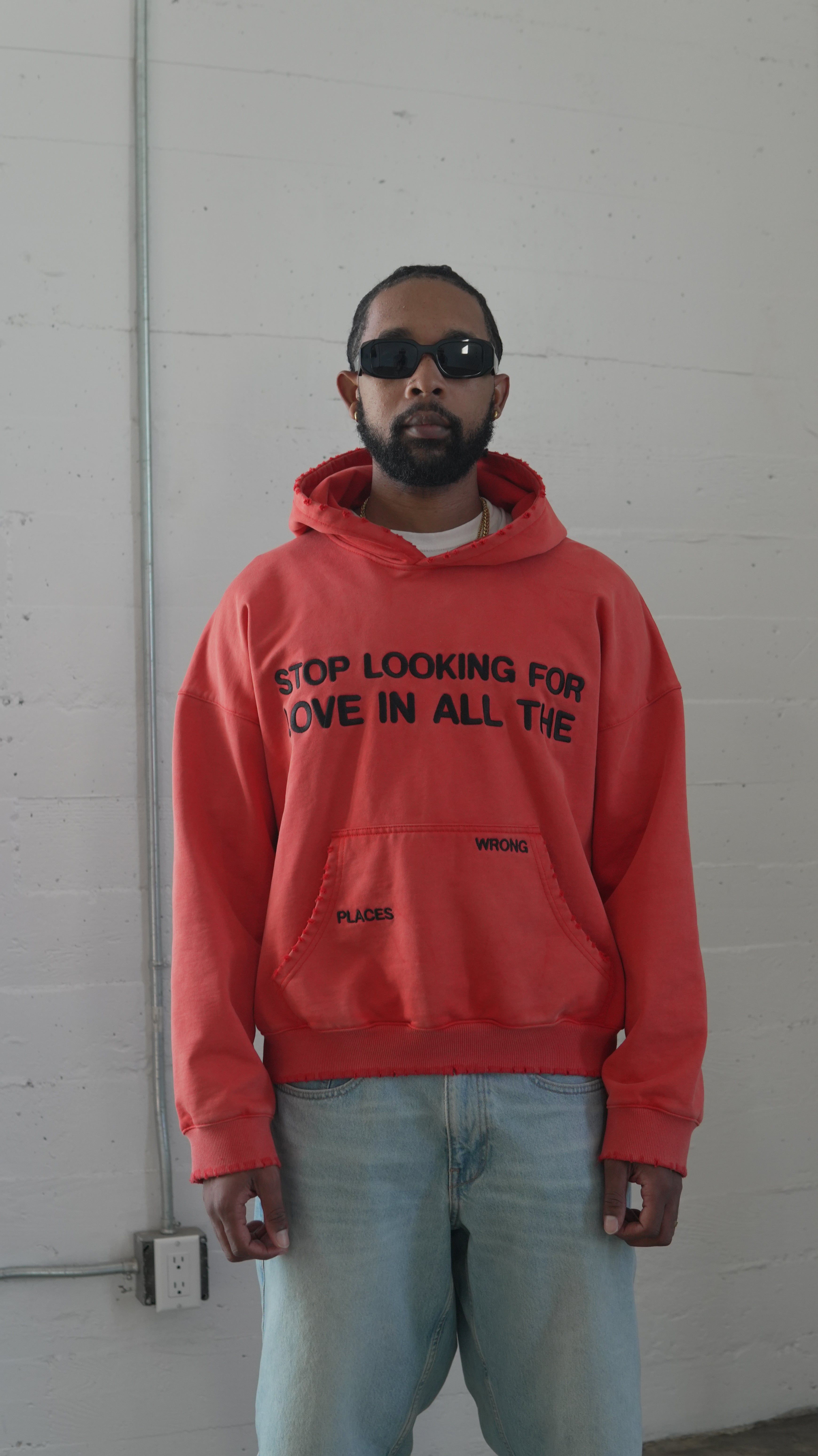 Stop Looking For Love Hoodie (Washed Red)